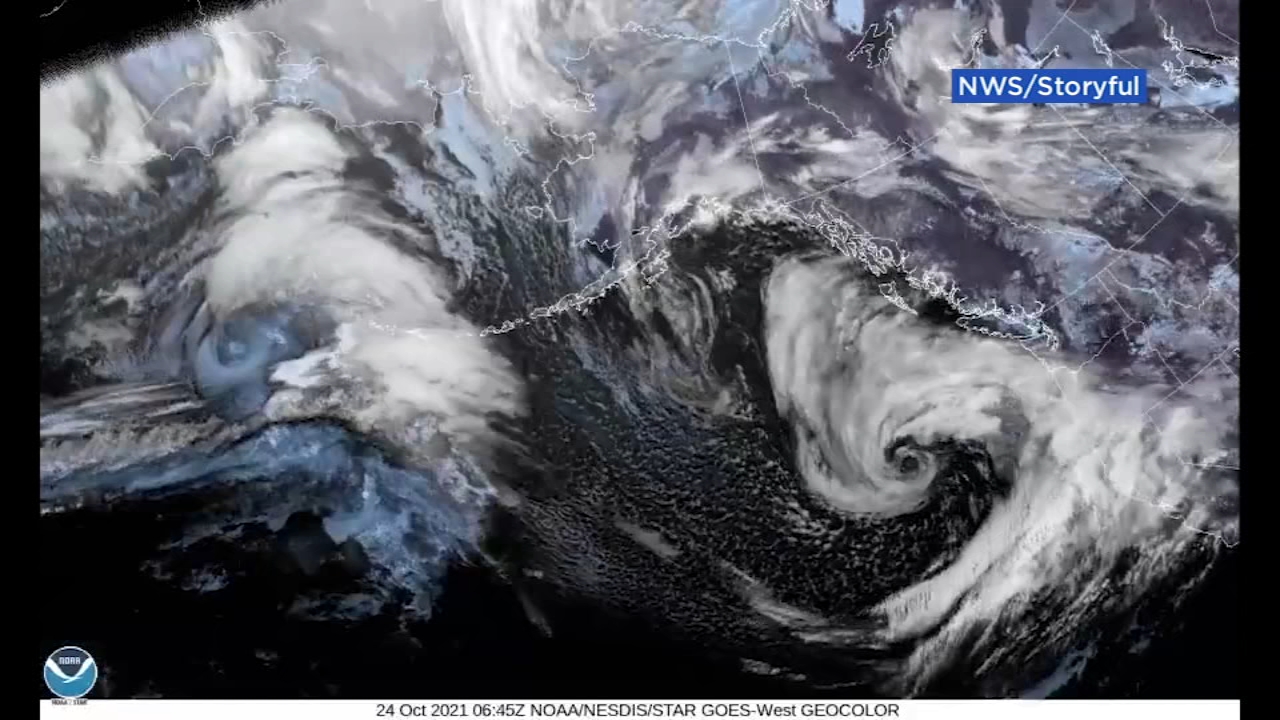 Satellite video shows atmospheric river impacting West Coast