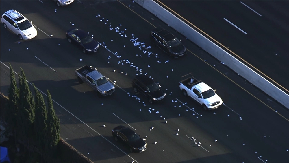 Toilet paper spill creates 'traffic hazard' on I-880
