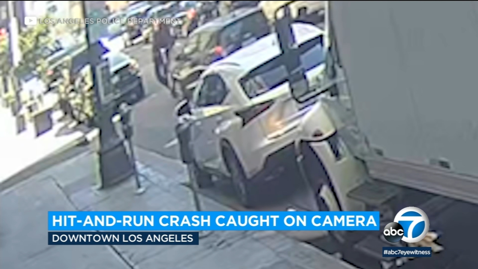 DTLA hitandrun Video shows driver slam into woman riding scooter