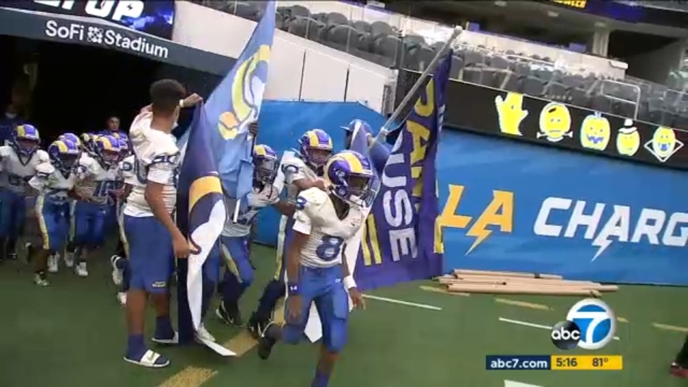 Pop Warner teams play at SoFi Stadium