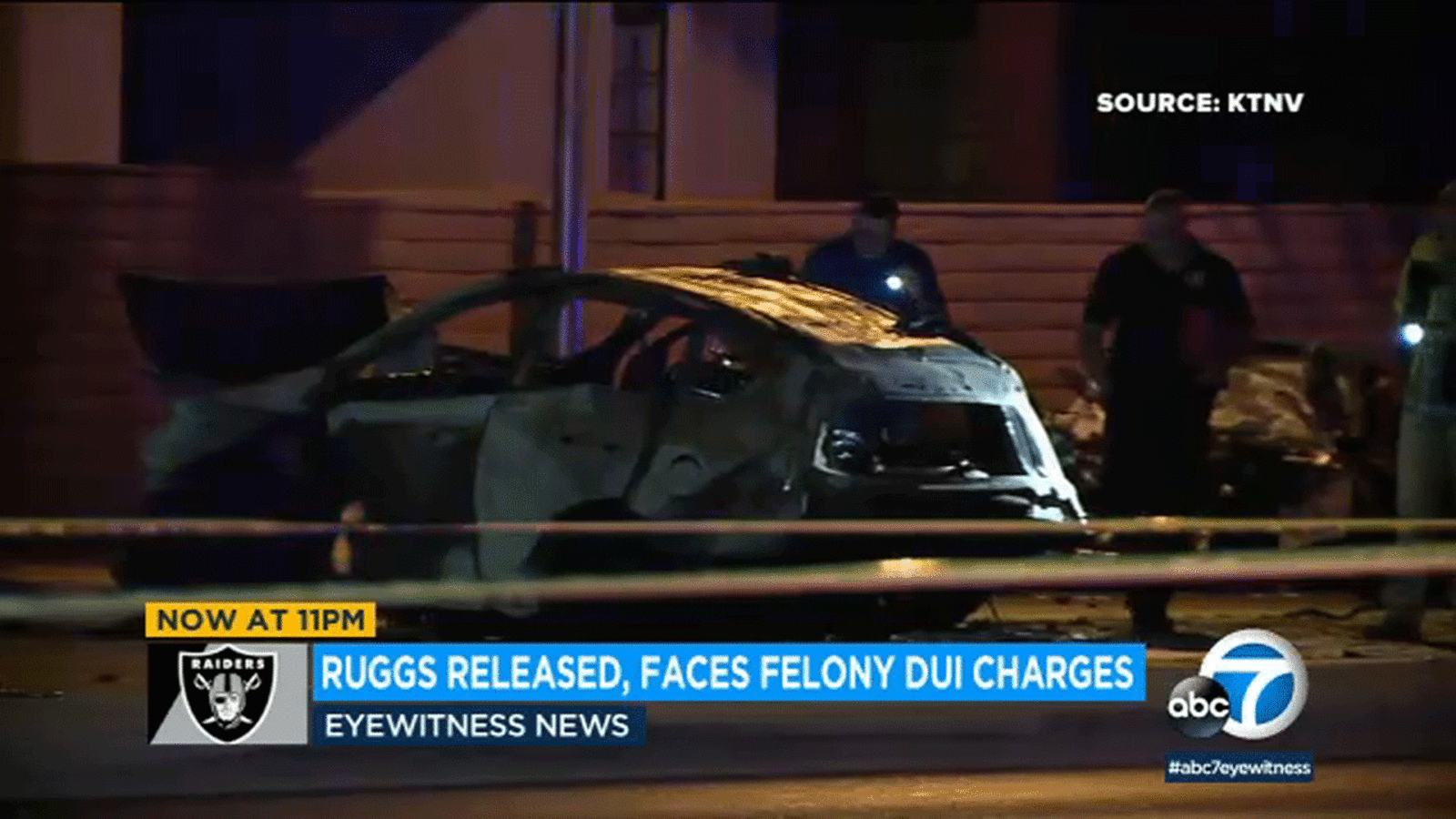 Video shows aftermath of fatal crash involving former Raiders wide