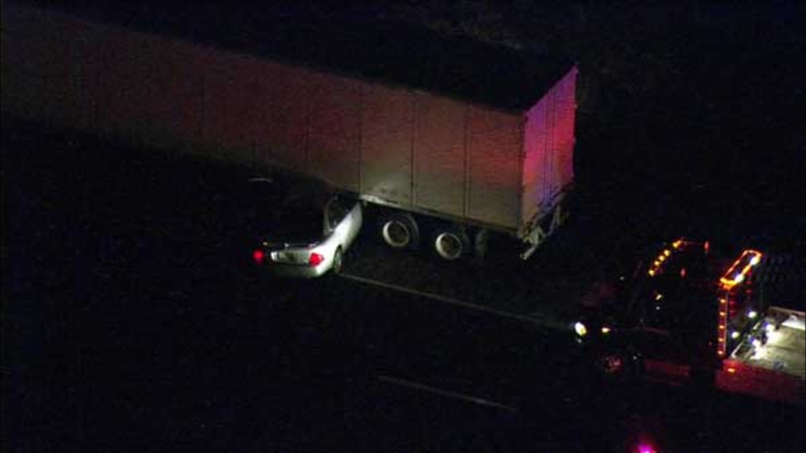 Car pinned under semi on southbound I55 near er Road ABC7 Chicago