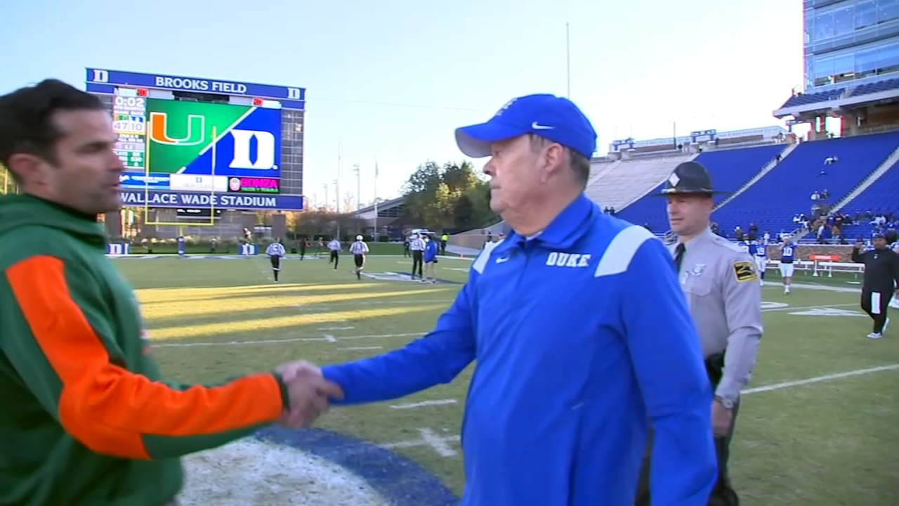 Duke head football coach David Cutcliffe will not return next season