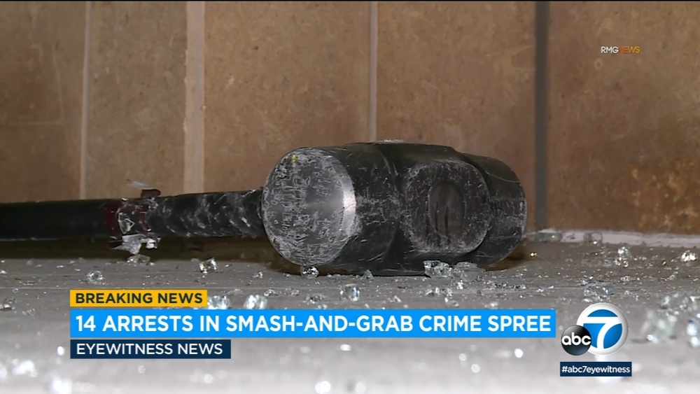 14 arrested in LA smash-and-grabs