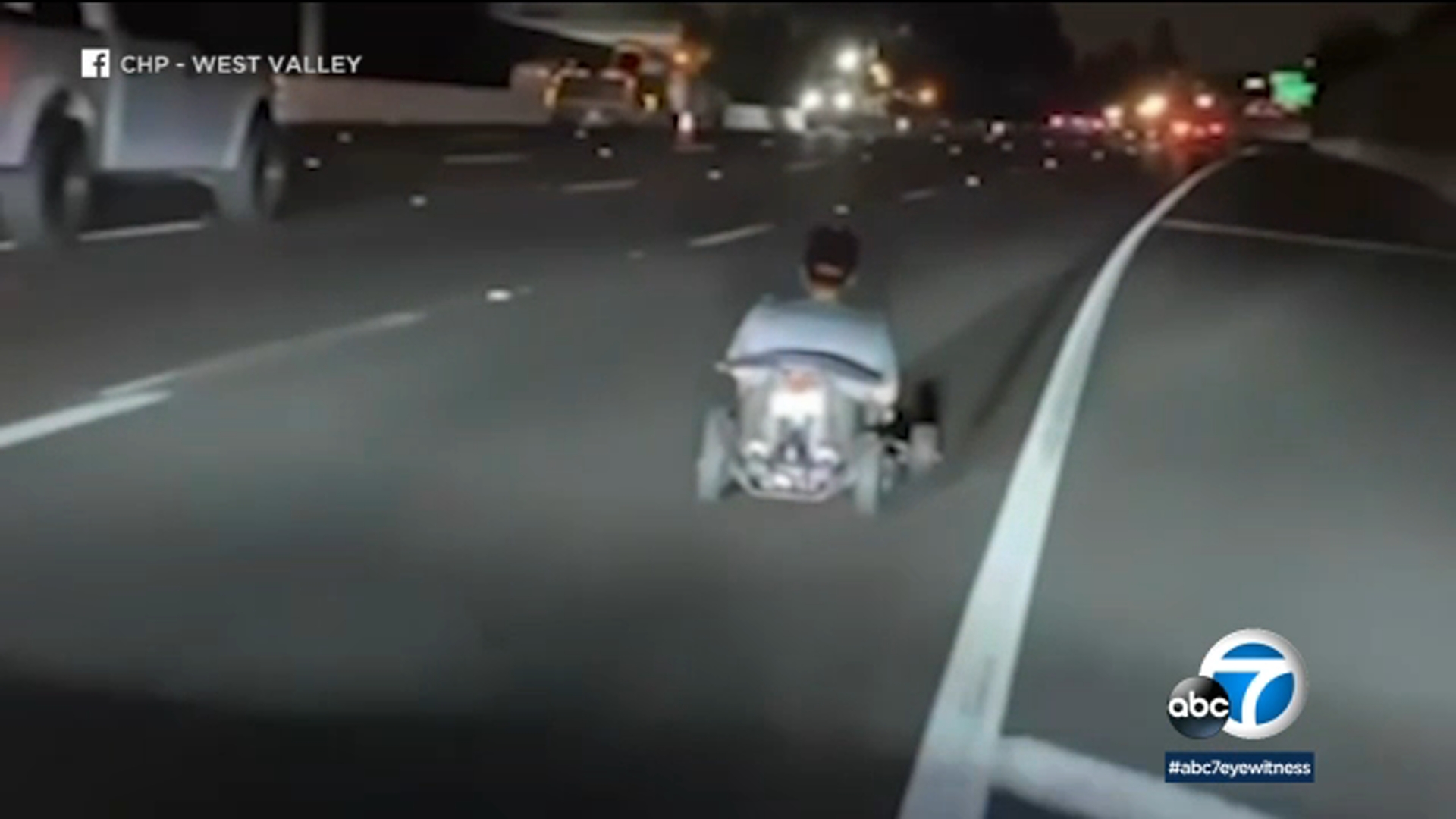 Video: Go-kart driver pulled over on Southern California Freeway