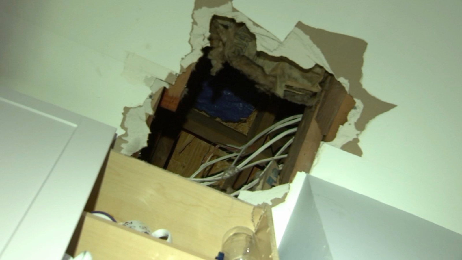 Marlton, New Jersey family in shock after ice crashes through home on