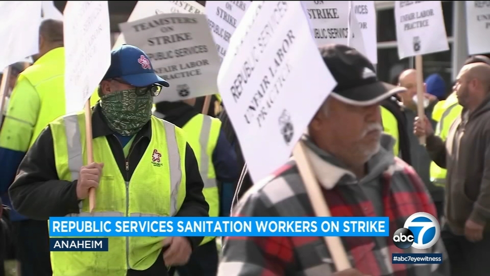 Sanitation workers in Anaheim, Huntington Beach go on strike 