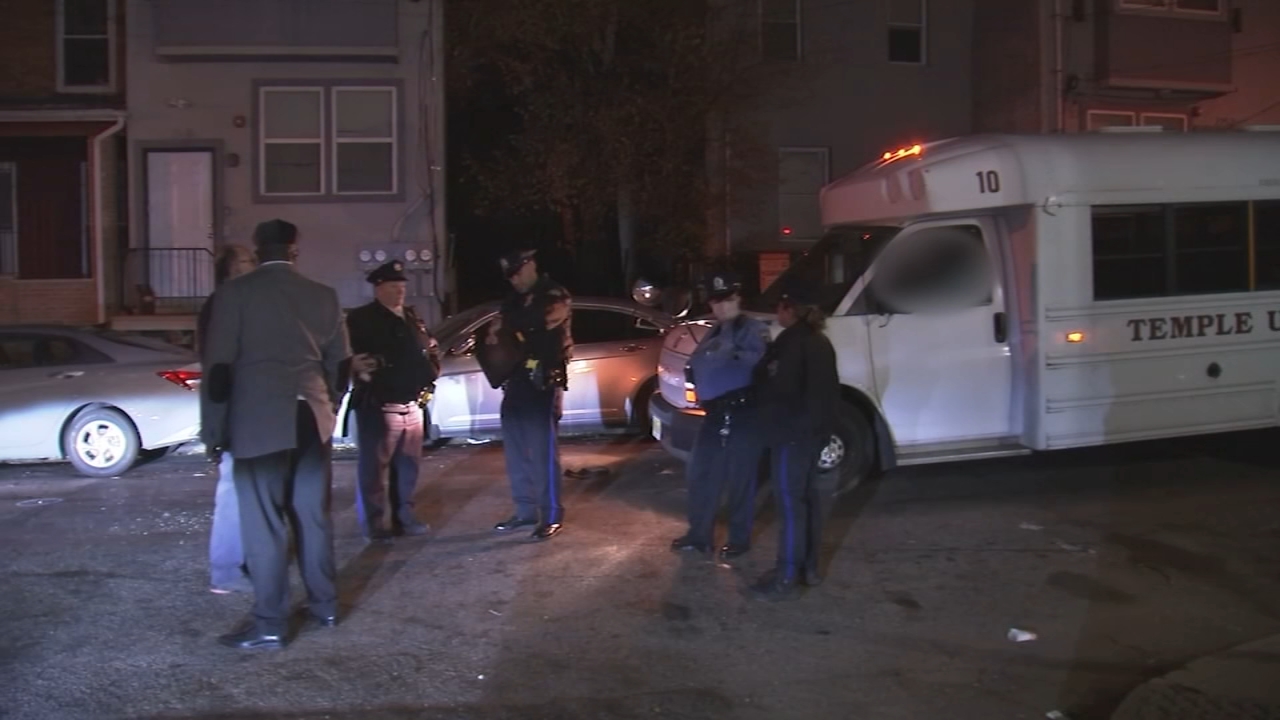 Temple U shuttle bus crashes after man fires gunshots nearby