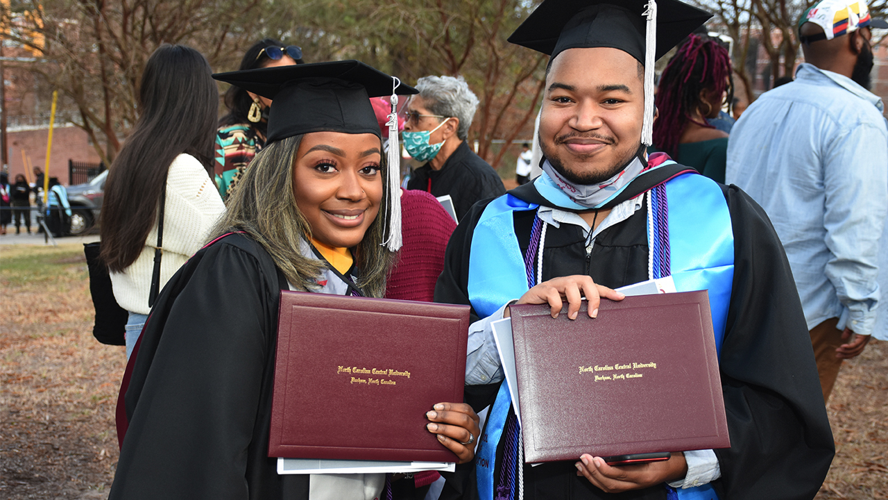 2021 graduates walk the stage Saturday at NC Central and Wake Tech ...