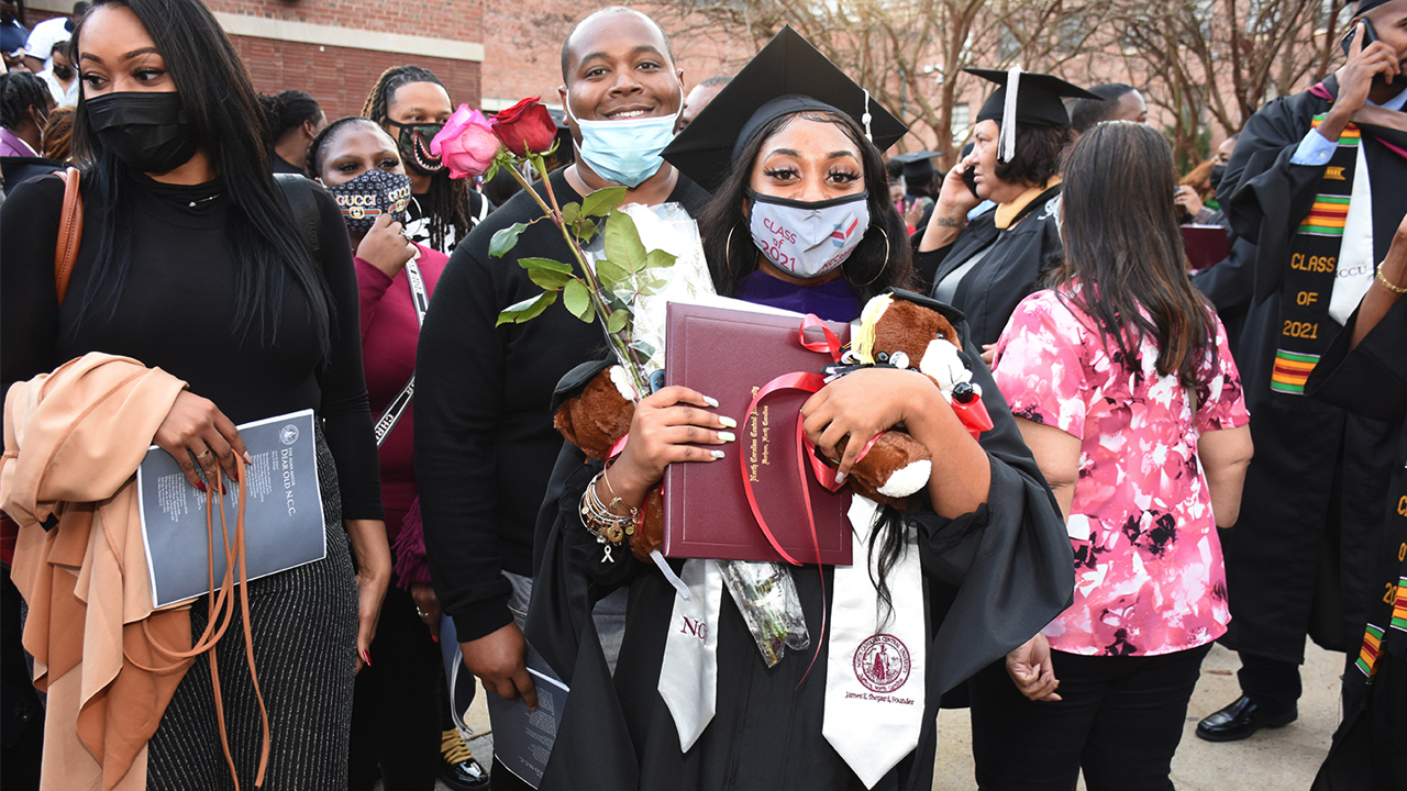 2021 graduates walk the stage Saturday at NC Central and Wake Tech ...