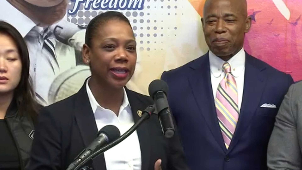 Raw video: New NYPD commissioner Sewell introduced