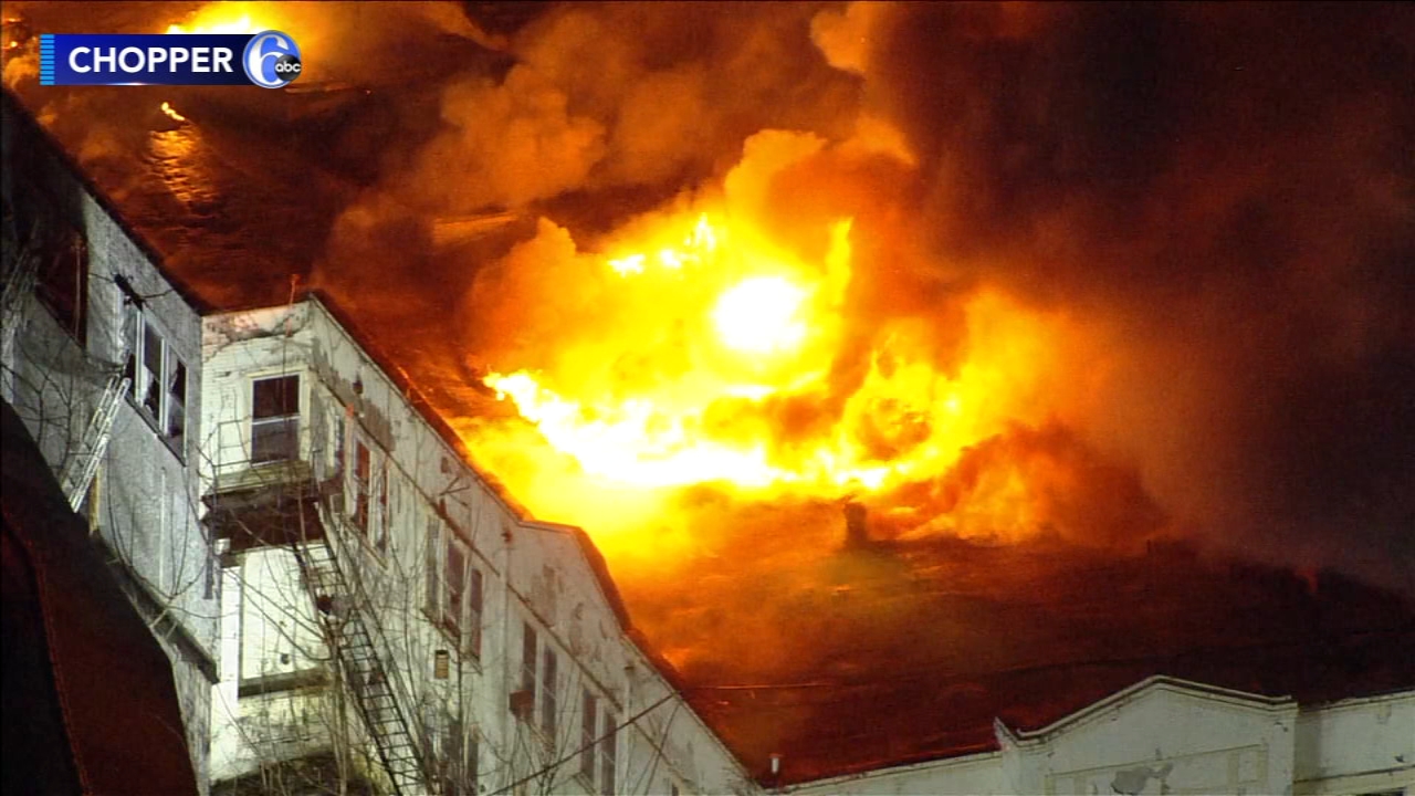 Crews battle massive two-alarm fire at vacant building in Manayunk