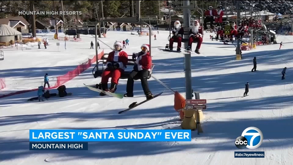 Santas hit the slopes at Mountain High for good cause