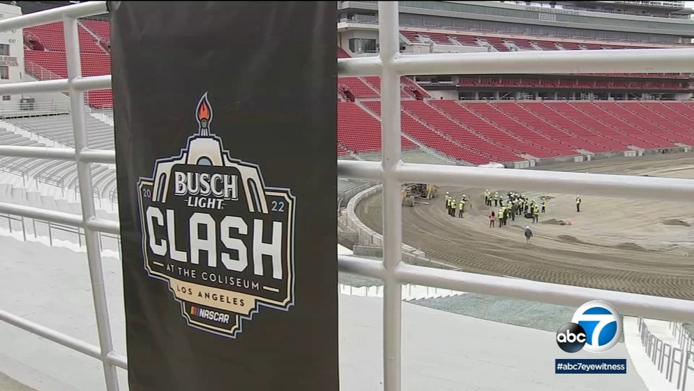 LA Coliseum begins race track transformation to host NASCAR Clash