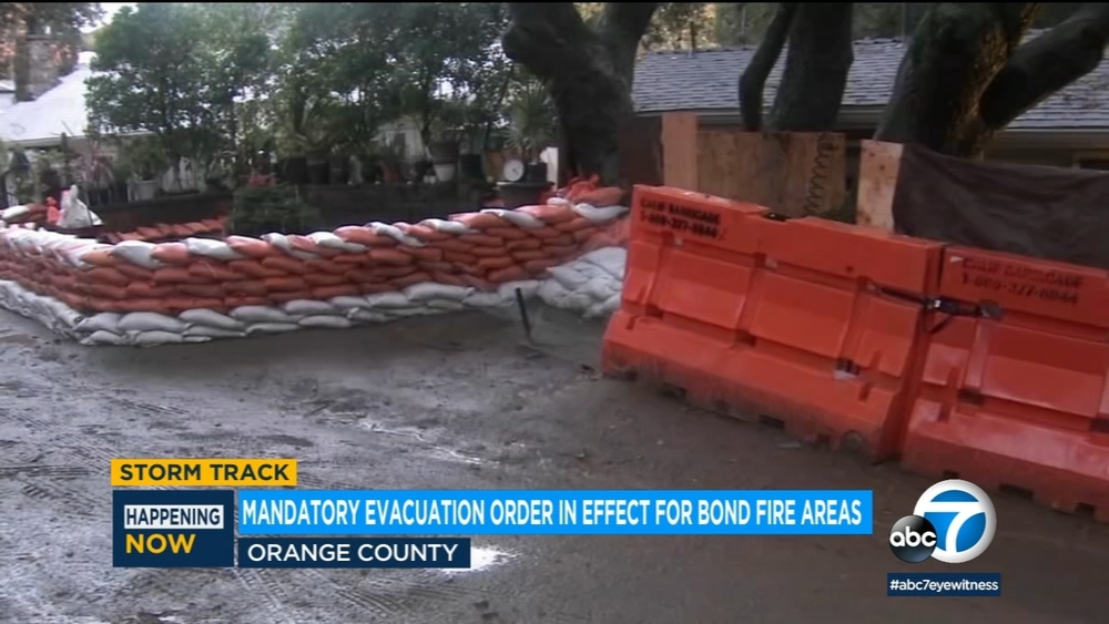 Rain triggers mandatory evacuation order in OC burn scar area