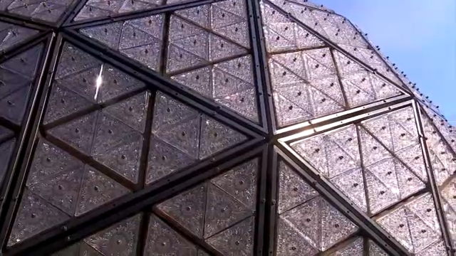 Waterford crystal triangles installed on Times Square NYE ball