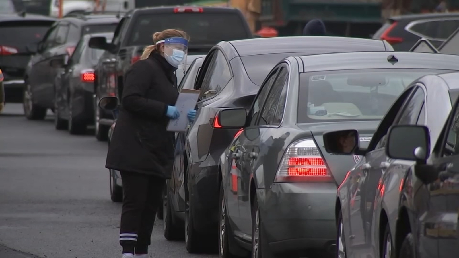COVID Testing Long lines in Philadelphia, South Jersey at Delaware