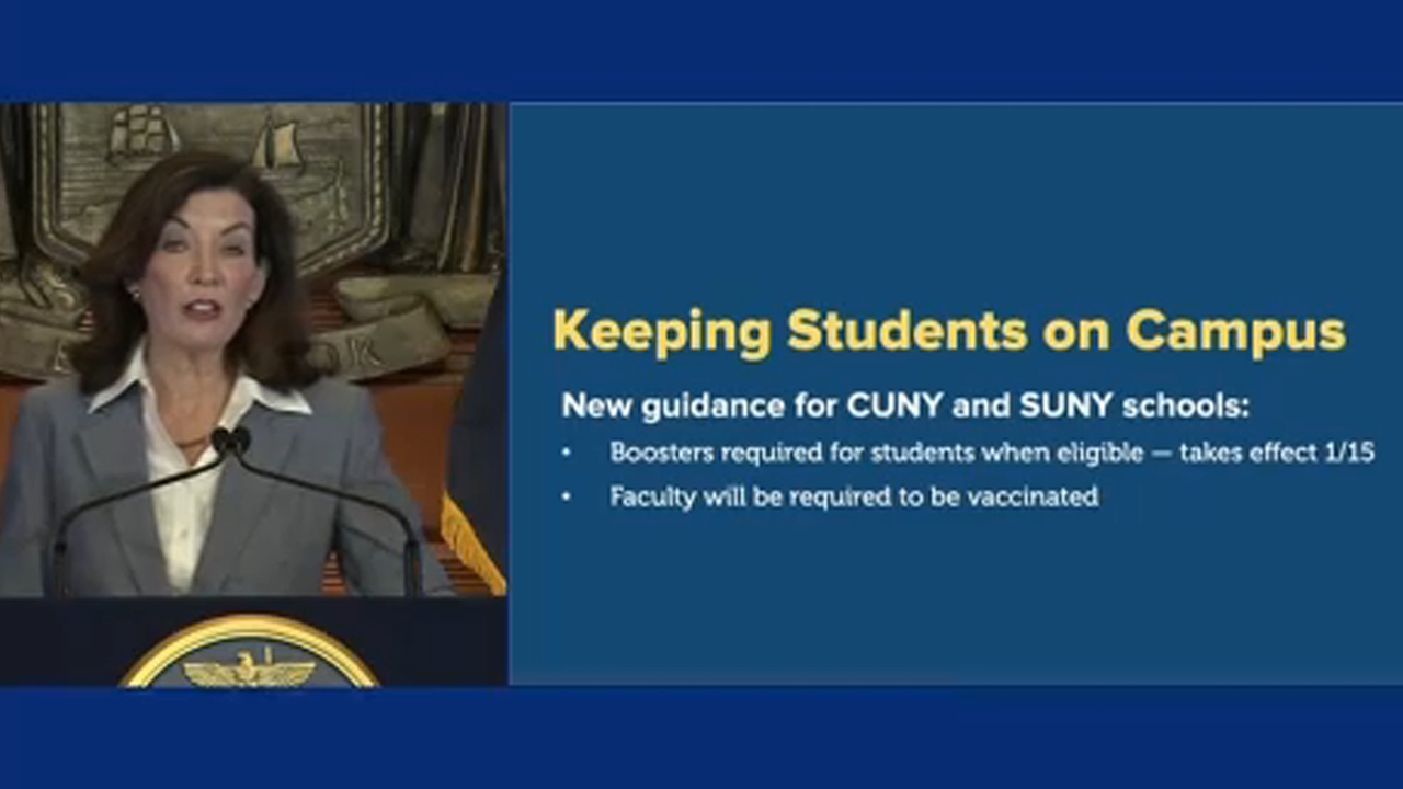 Hochul's COVID surge plan calls for boosters for SUNY, CUNY students
