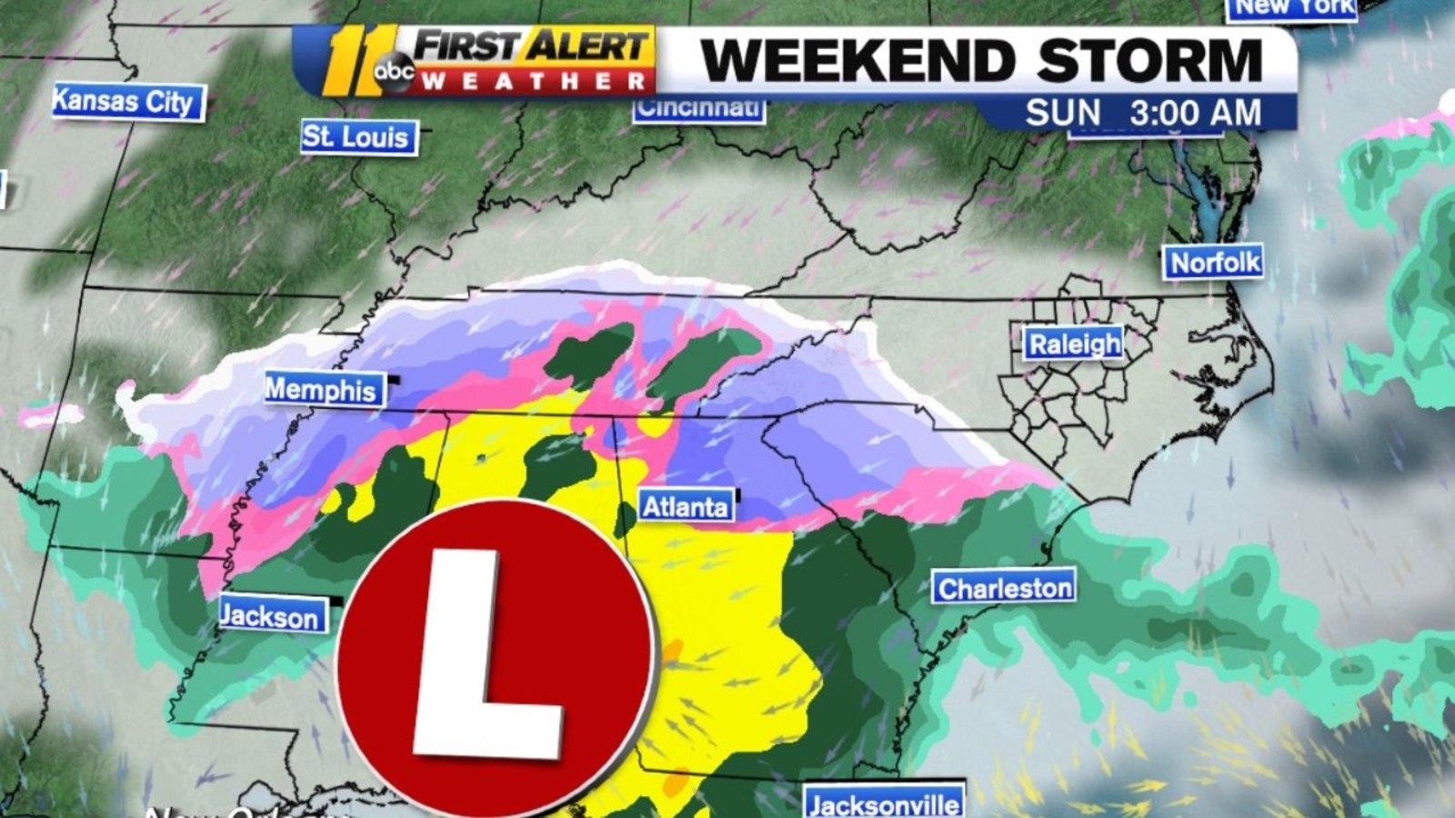 NC snow forecast Winter weather risk increasing for Sunday ABC11