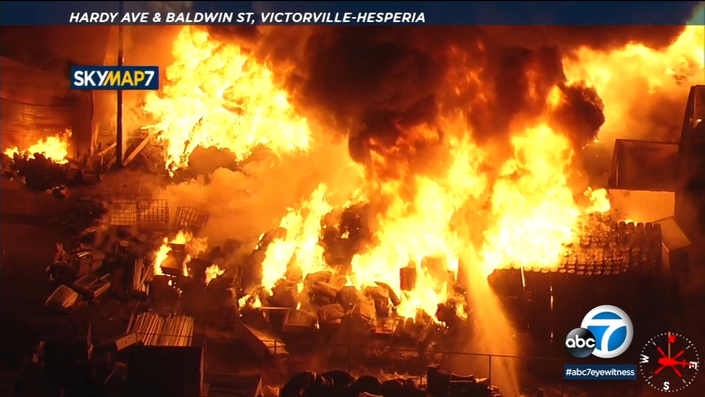 Massive fire in Adelanto knocks out power to surrounding area