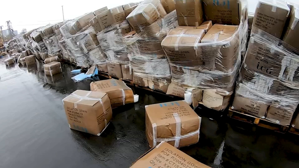Marines called in to inspect $10M worth of PPE left out in rain