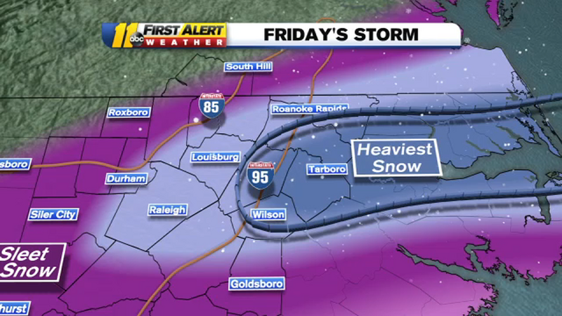 NC weather Winter storm warning shifts east, pushes
