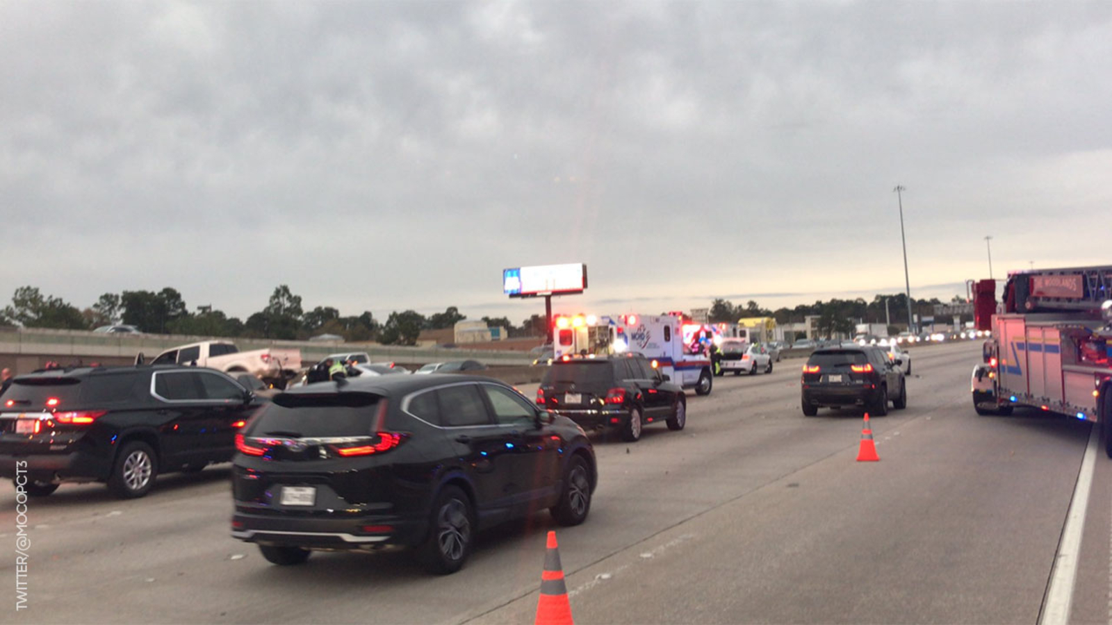 Houston traffic: Major crash blocks southbound I-45 in The Woodlands