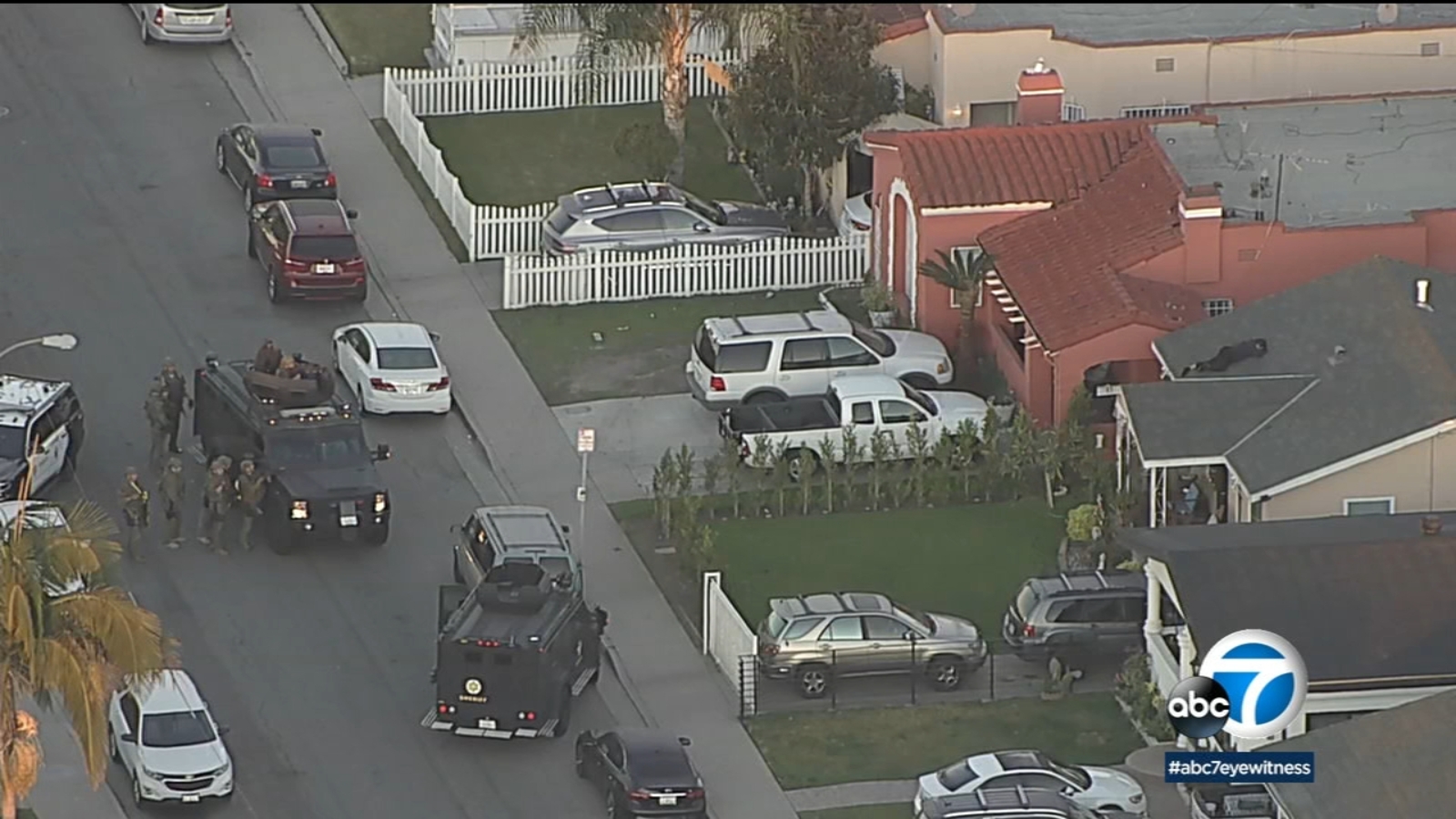 Standoff underway with man on roof of Huntington Park home after