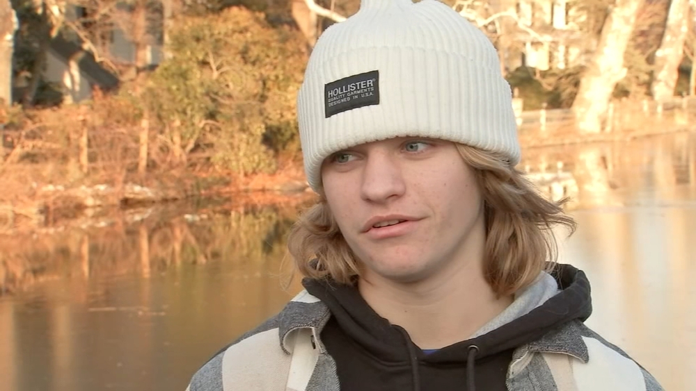 Teen rescues two people who fell into icy Bucks County lake