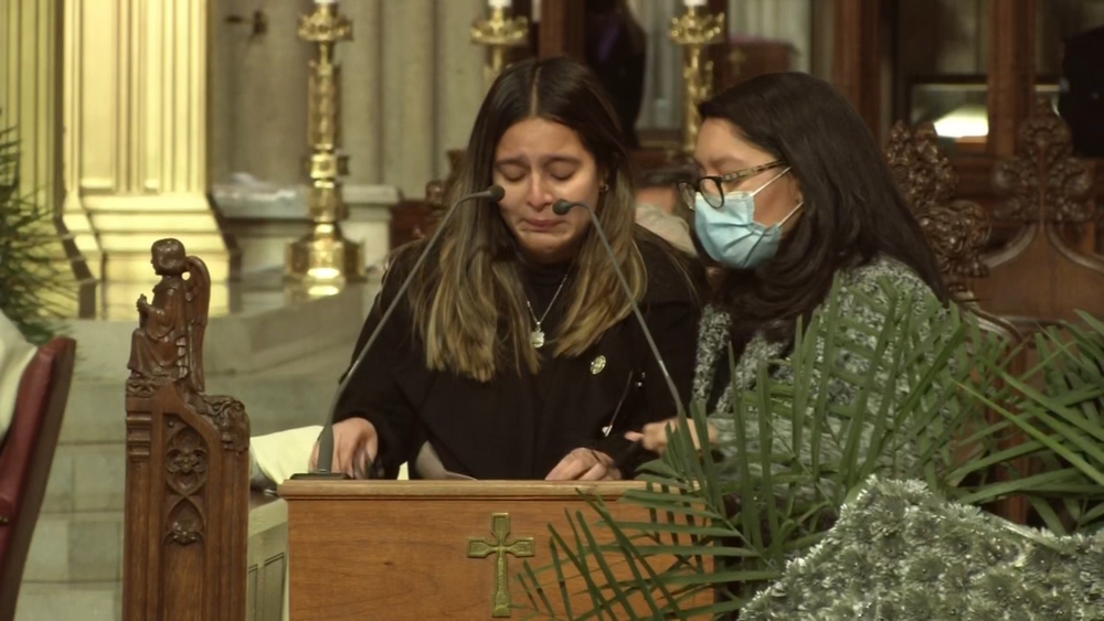 NYPD Detective Rivera's widow delivers his eulogy
