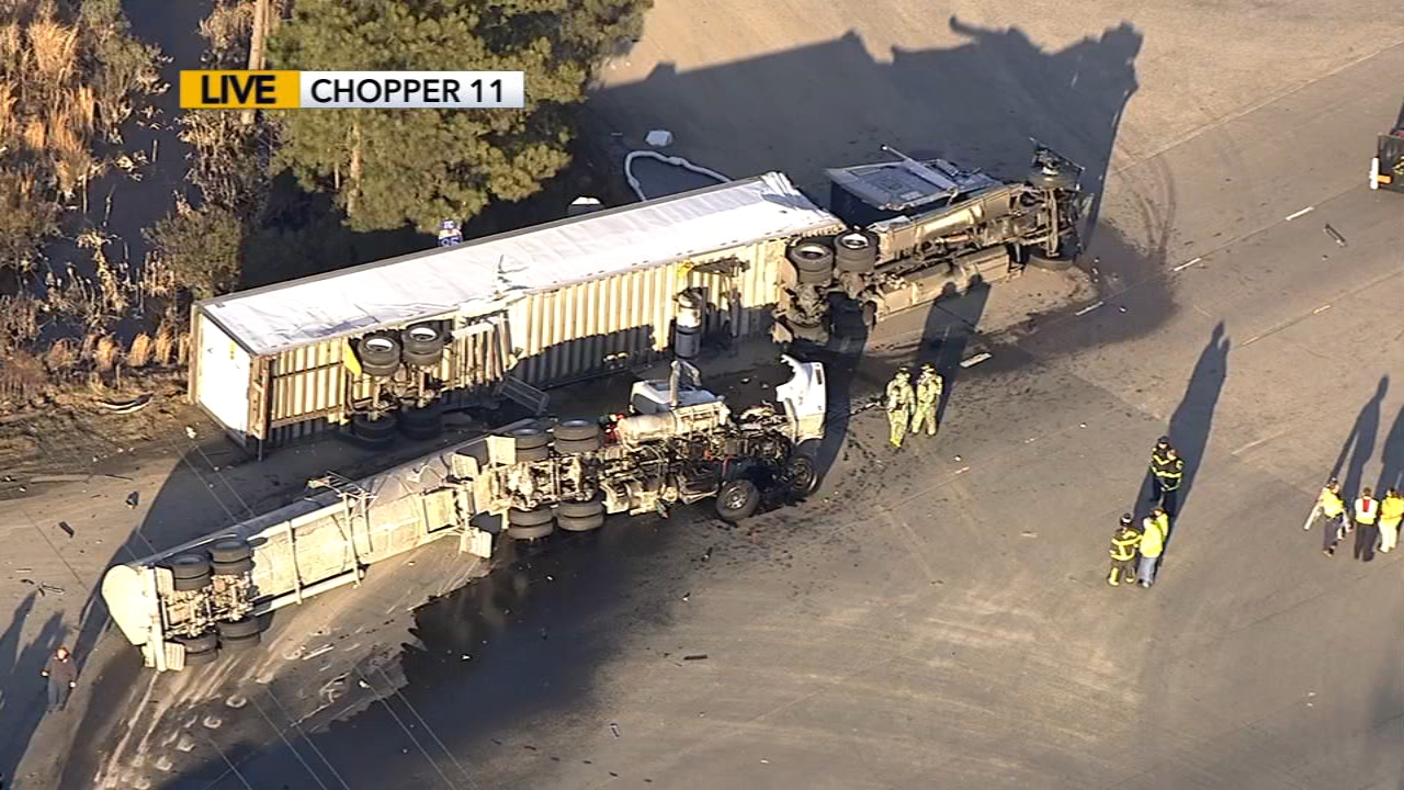 2 18-wheelers overturn in Cumberland County, blocking Hwy 13