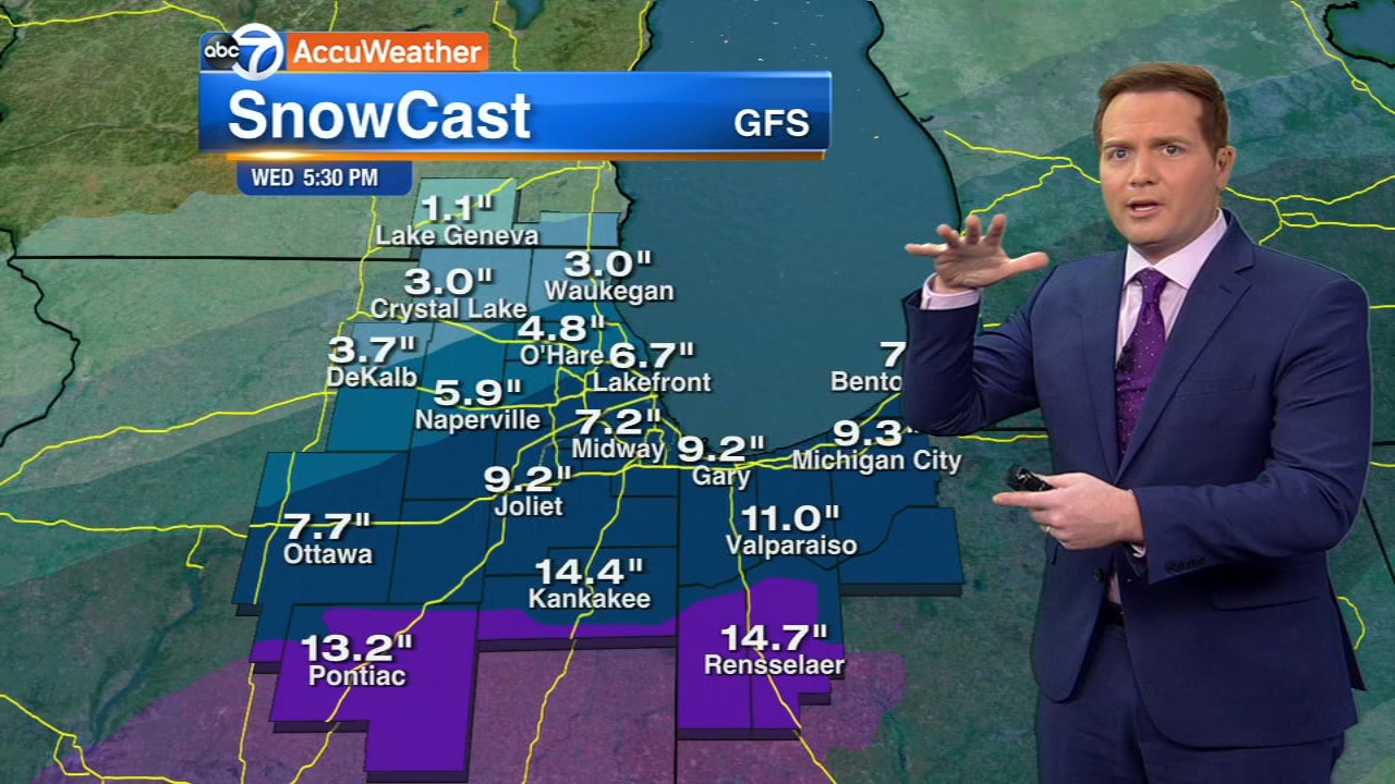 How much snow will Chicago get this week?