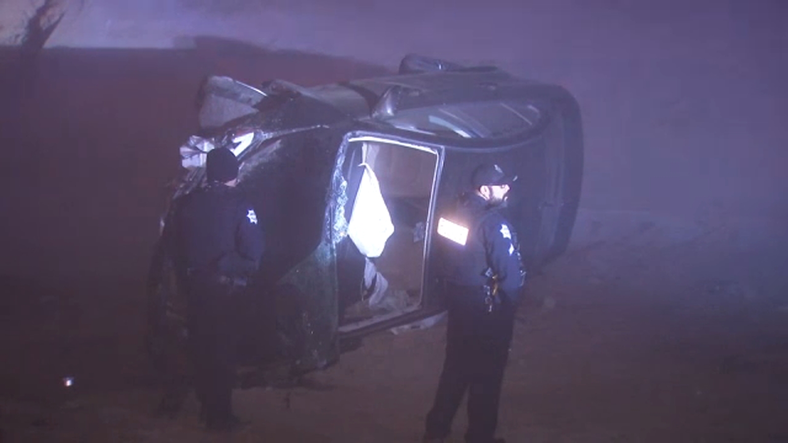 1 hospitalized after car crashes into embankment in northwest Fresno ...