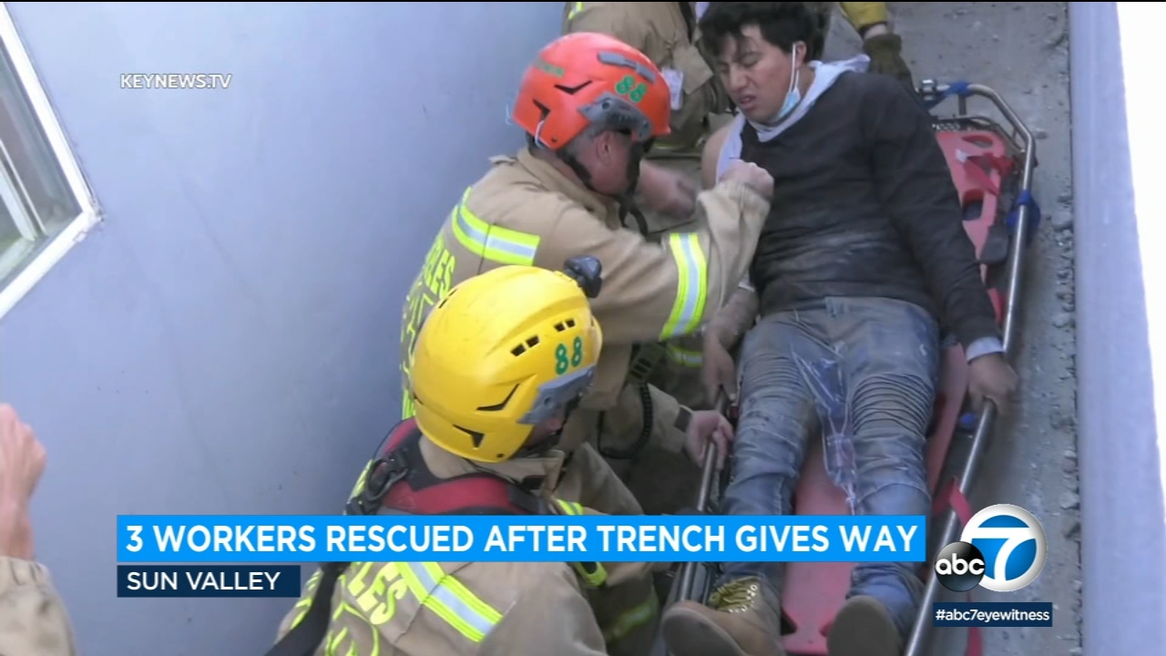 Workers rescued after 4-foot trench gives way at Sun Valley home