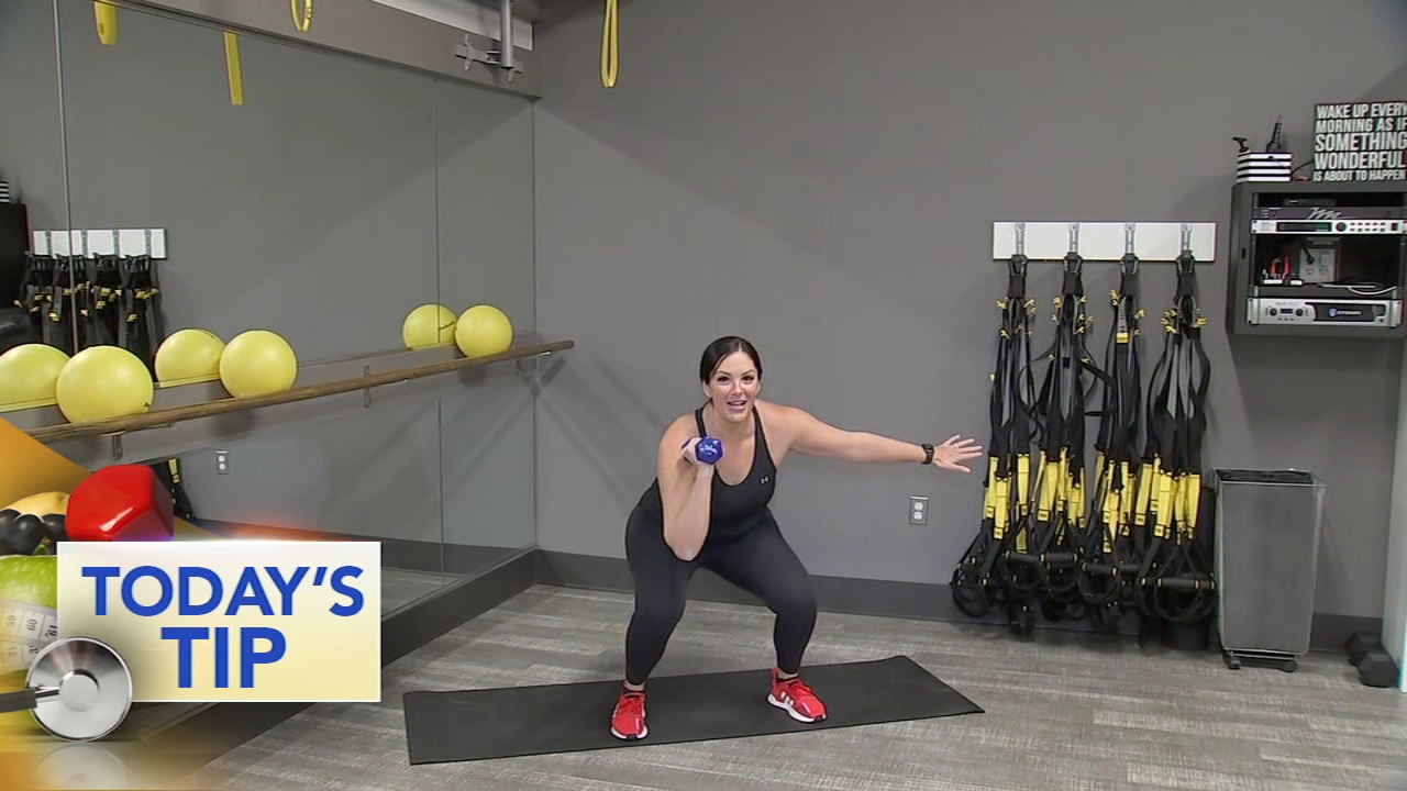 1-arm squat into press - Today's Tip