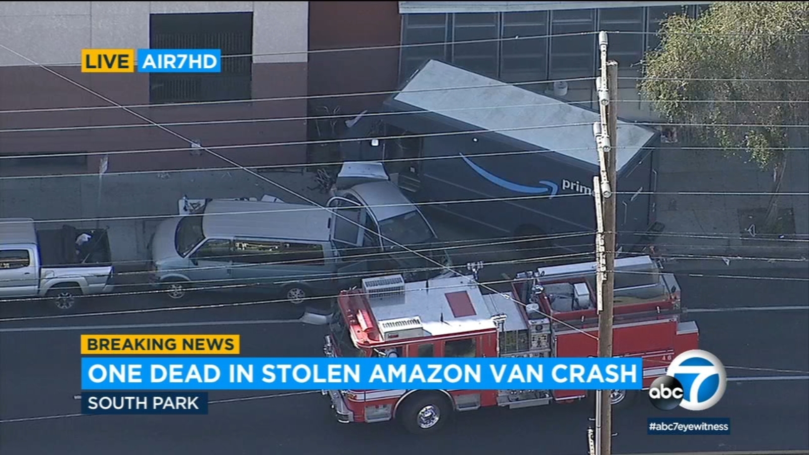 Stolen Amazon Truck Strikes Kills Street Vendor Near South Park Abc7 Los Angeles