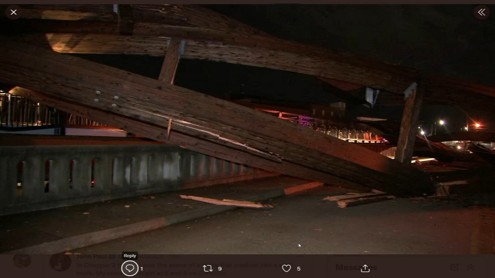 Arches on pedestrian bridge collapse less than 1 year after being