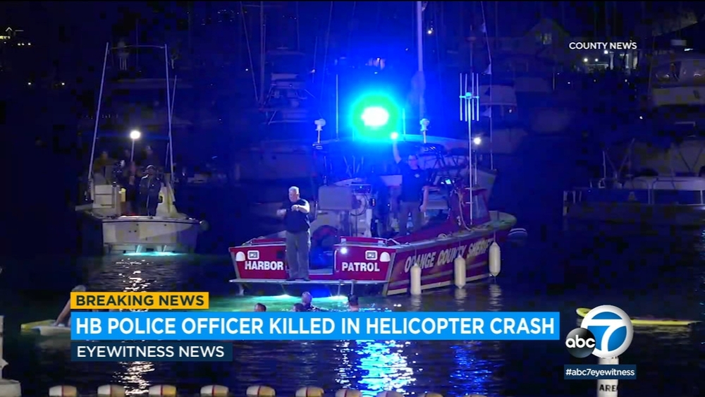 Police helicopter crashes in water off Newport Beach, 1 dead