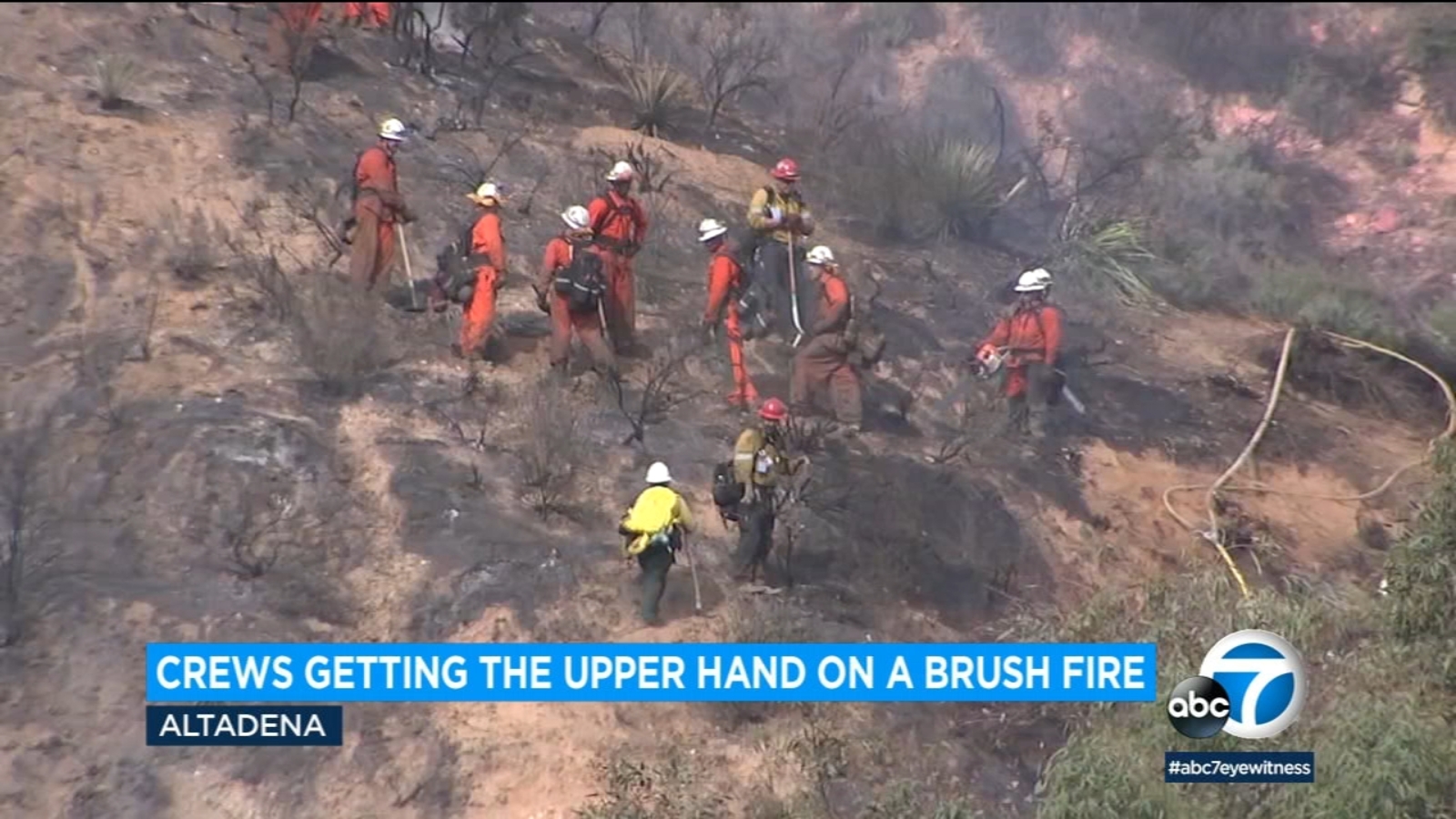 Brush fire breaks out in Altadena hills, no homes threatened as LA