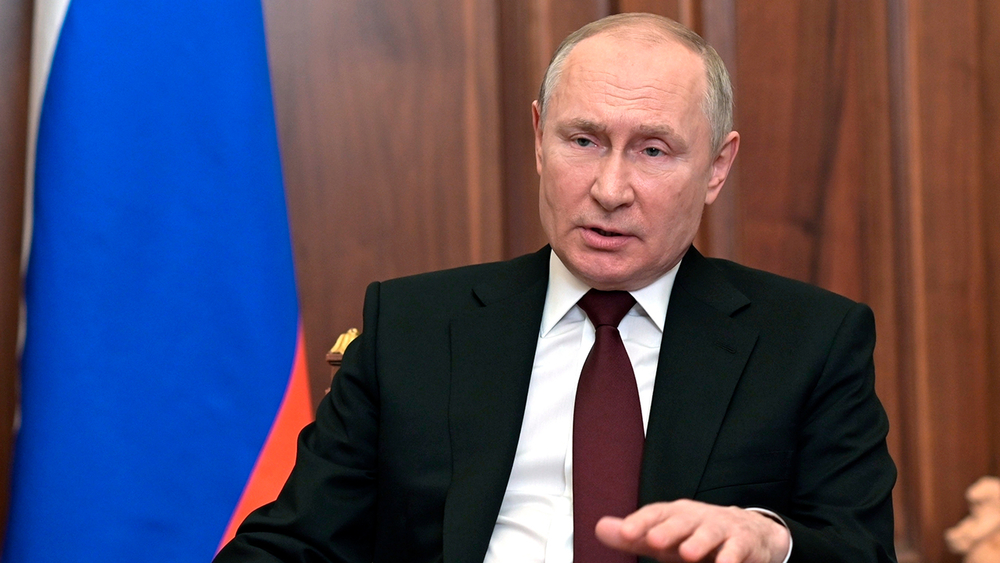 Putin says Ukraine's future in doubt as cease-fires collapse, compares sanctions to 'declaring war'