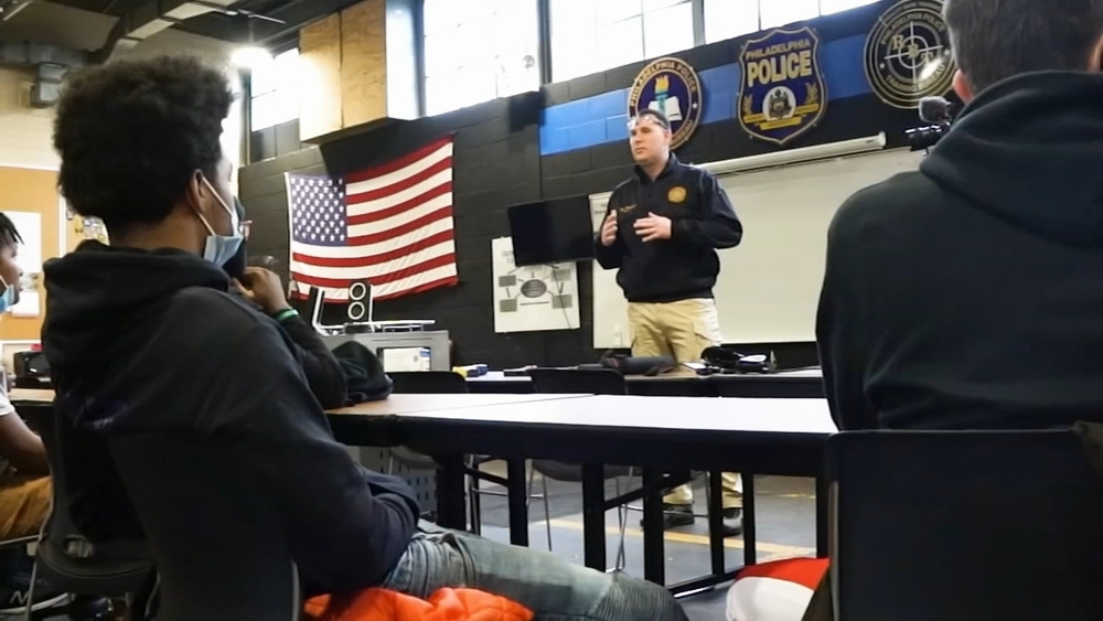 Students participate in real-life drills at Philadelphia Police Academy