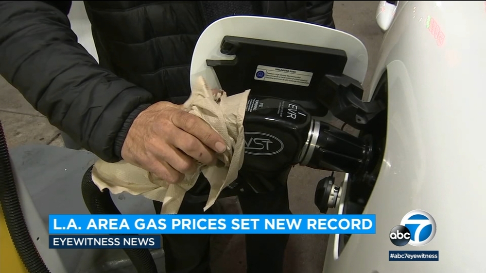 L.A. County gas prices hit 22nd record high in the last 25 days
