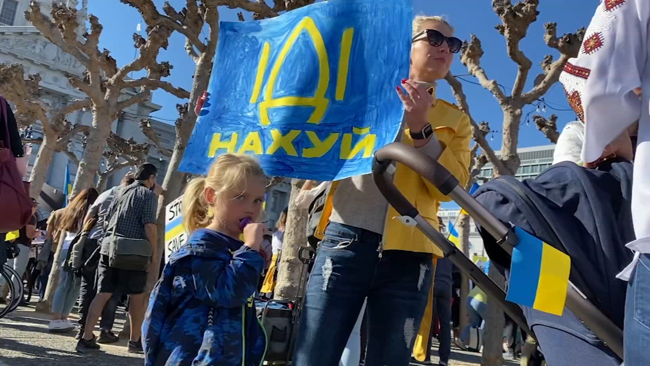 Hundreds rally in SF for Ukraine, chanting 'stop Putin'