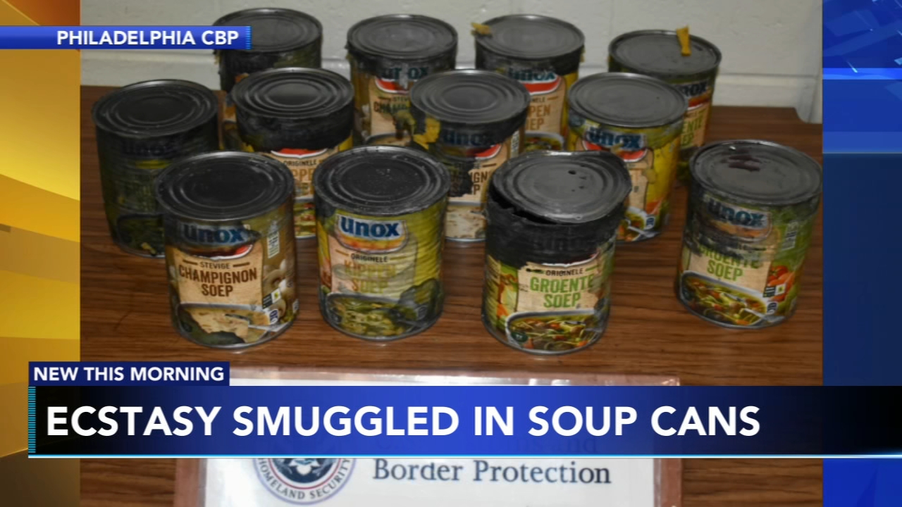 Officials find ecstasy smuggled in soup cans