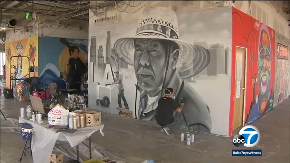 Artists take their talents to top of US Bank Tower in downtown LA