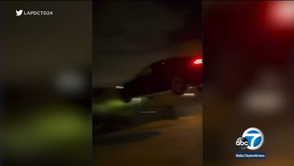 Dangerous Tesla stunt caught on video ends in Echo Park crash
