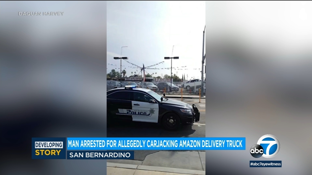 Man arrested for allegedly carjacking Amazon driver at gunpoint in IE