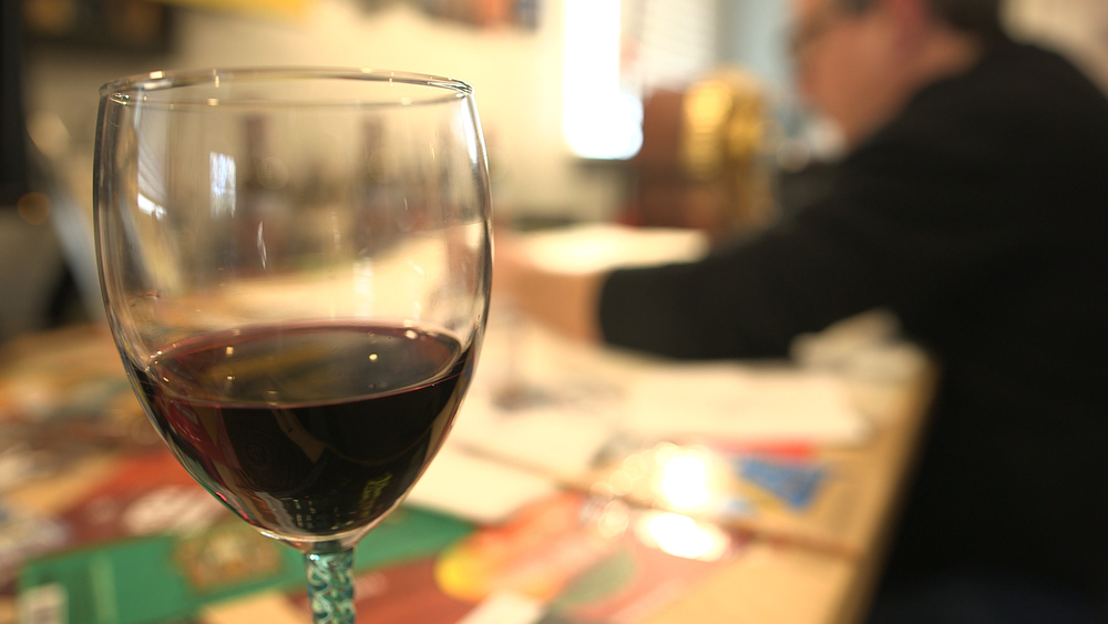 Artist uses wine to create intoxicating paintings