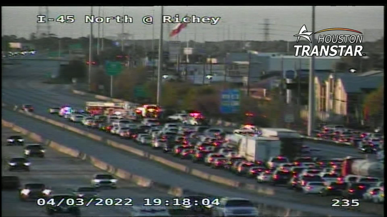 All northbound lanes closed on IH-45 North after Richey Rd.