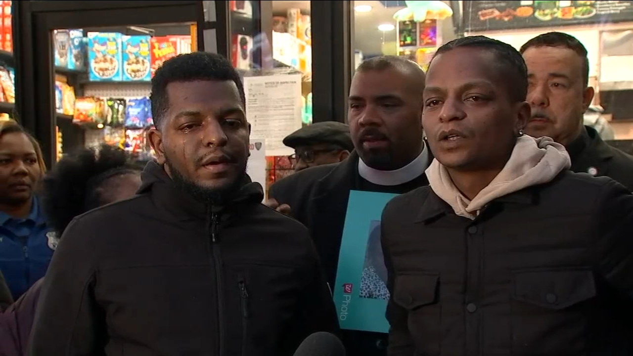 Brothers weep after mother fatally shot in front of NYC grocery store